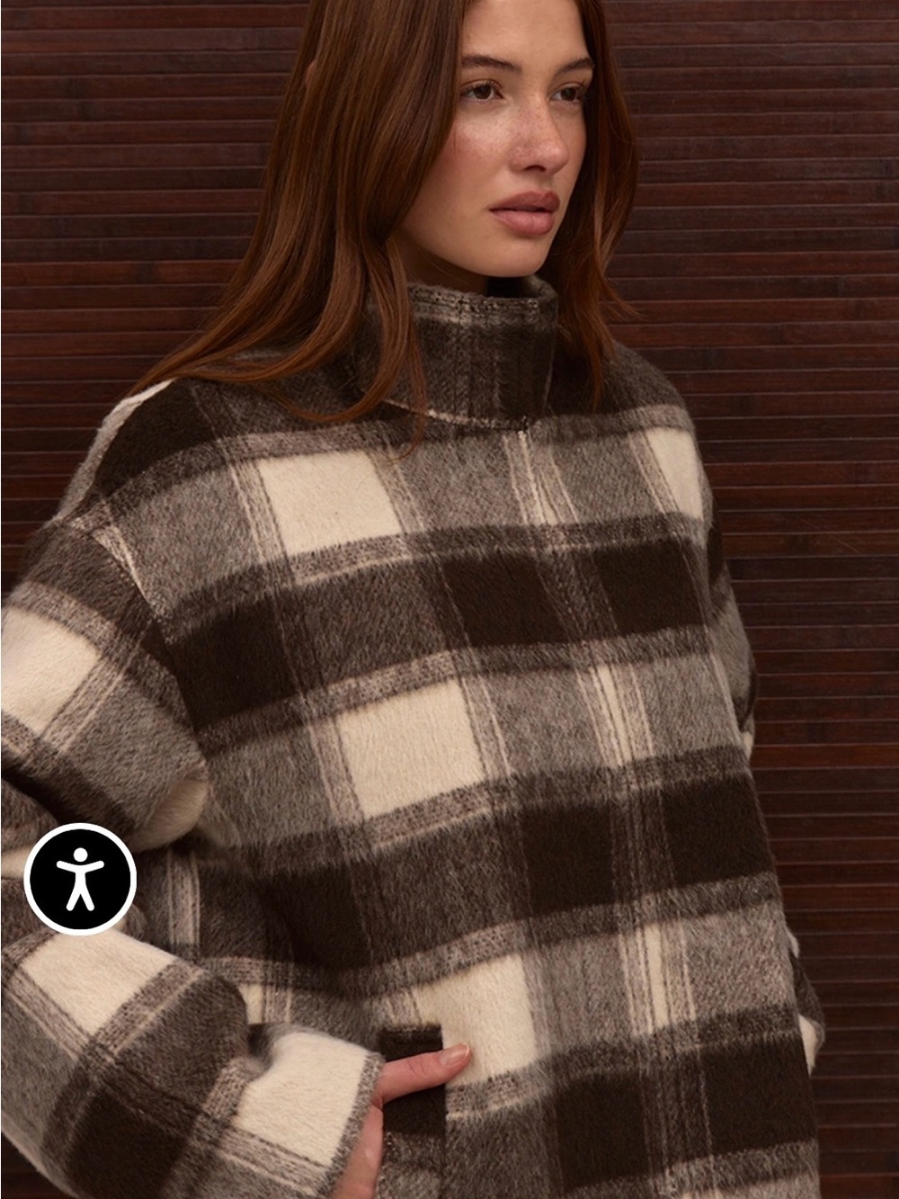 Plaid Wool Blend Plaid Coat
